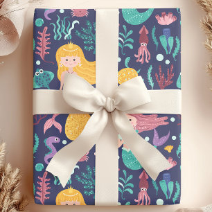 Zeemeermin onder Zee Ocean Birthday Cadeaupapier