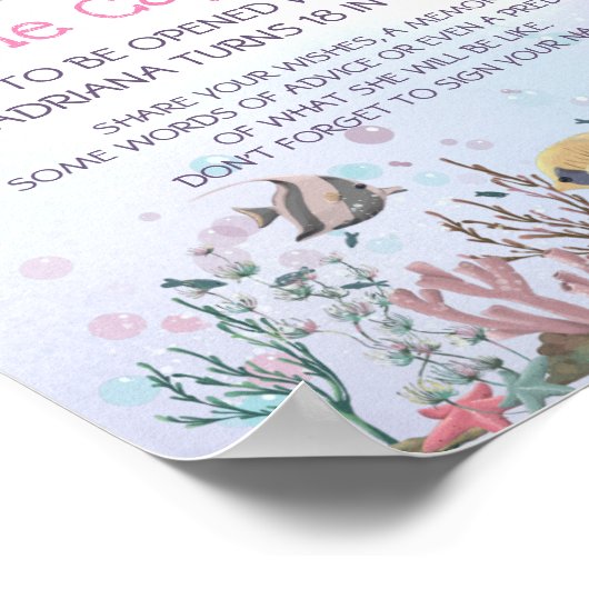 Zeemeermin onder Zee Poster (Hoek)