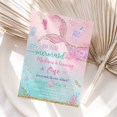 Zeemeermin onder Zee roze gouddag Kaart