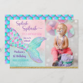 Zeemeermin onder Zee roze gouddag Kaart (Voorkant / Achterkant)