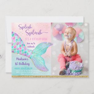 Zeemeermin onder Zee roze gouddag Kaart