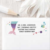 Zeemeermin onder Zee Seashells Party Etiket (Insitu)