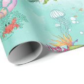 Zeemeermin onder Zee Star Fish Seahorse Cadeaupapier (Rol Hoek)