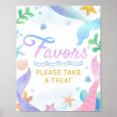 Zeemeermin Onder Zee Verjaardagsfeest Favor Poster (Voorkant)