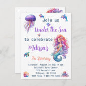 Zeemeermin Onder Zee Verjaardagsfeestje Briefkaart (Voorkant / Achterkant)