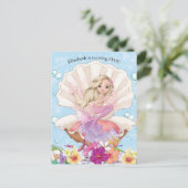 Zeemeermin Onder Zee Verjaardagsuitnodiging Briefkaart (Staand voorkant)