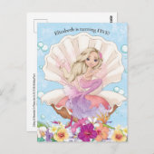 Zeemeermin Onder Zee Verjaardagsuitnodiging Briefkaart (Voorkant / Achterkant)