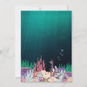 Zeemeermin onderwater flora en fauna verjaardag kaart (Achterkant)