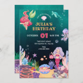 Zeemeermin onderwater flora en fauna verjaardag kaart (Voorkant / Achterkant)