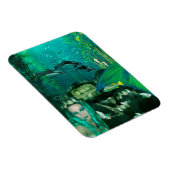 Zeemeermin onderwater schatten foto magneet (Rechterzijde)