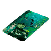 Zeemeermin onderwater schatten foto magneet (Linkerzijde)