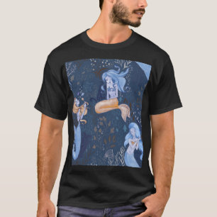 Zeemeermin Onderwater Zee Naadloze Illustratie T-shirt