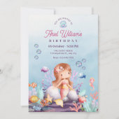 Zeemeermin onderzee geboorte viering kaart (Voorkant)