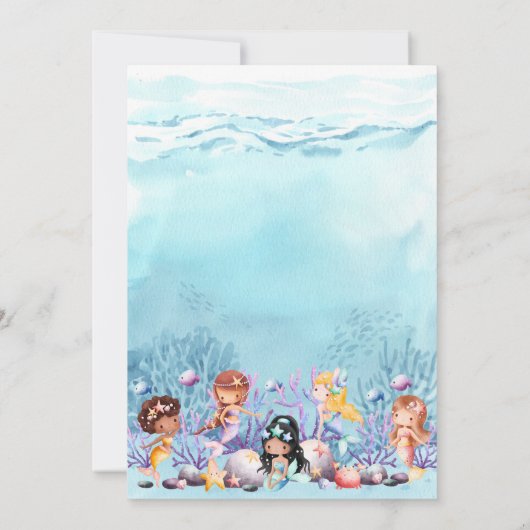 Zeemeermin onderzee geboortedag kaart (Achterkant)