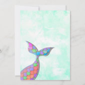 Zeemeermin ONEder het Zee 1e Verjaardag Uitnodigin Kaart (Achterkant)