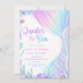 Zeemeermin Oneder Het Zee 1e Verjaardagsfeest Kaart (Voorkant)
