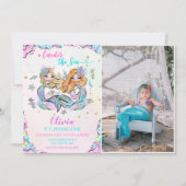 Zeemeermin Oneder Het Zee 1e Verjaardagsfeestfoto Kaart (Voorkant)