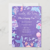 Zeemeermin Oneder het Zee 1e Verjaardagsuitnodigin Kaart (Voorkant)