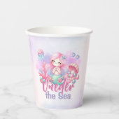 Zeemeermin ONEder Het Zee Verjaardag Papieren Bekers (Voorkant)