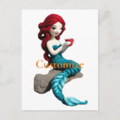 Zeemeermin ontspannen met drank Thunder_Cove Briefkaart (Voorkant)