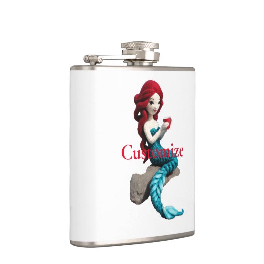 Zeemeermin ontspannen met drank Thunder_Cove Heupfles (Rechts)