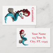 Zeemeermin ontspannen met drank Thunder_Cove Visitekaartje (Voorkant / Achterkant)