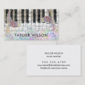 Zeemeermin ontwerp pianist muziek leraar visitekaartje (Voorkant / Achterkant)