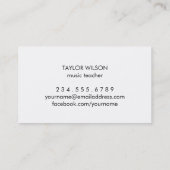 Zeemeermin ontwerp pianist muziek leraar visitekaartje (Achterkant)