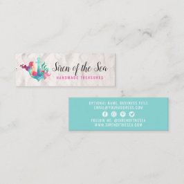 Zeemeermin op Anchor Nautical Waterverf Social Med Mini Visitekaartje