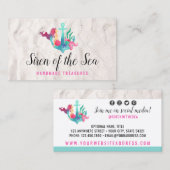 Zeemeermin op Anchor Nautical Waterverf Social Med Visitekaartje (Voorkant / Achterkant)