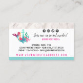 Zeemeermin op Anchor Nautical Waterverf Social Med Visitekaartje (Achterkant)