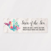 Zeemeermin op Anker Nautische Waterverf Sandy Beac Labels (Design 2)