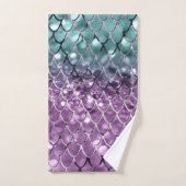 Zeemeermin op Aqua Paarse MERMAID Glitter #2 Bad Handdoek (Handdoek)