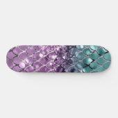 Zeemeermin op Aqua Paarse MERMAID Glitter #2 Persoonlijk Skateboard (Horizontaal)