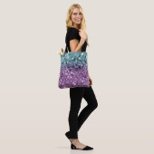 Zeemeermin op Aqua Paarse MERMAID Glitter #2 Tote Bag (Op model)