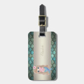 Zeemeermin op Baby Zeemeermin staart Bagagelabel (Voorkant verticaal)