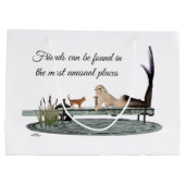 Zeemeermin op bediende dok groot cadeauzakje (Achterkant)