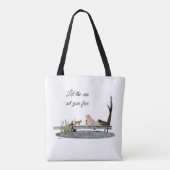 Zeemeermin op Boat Dock-Canvas tas (Achterkant)