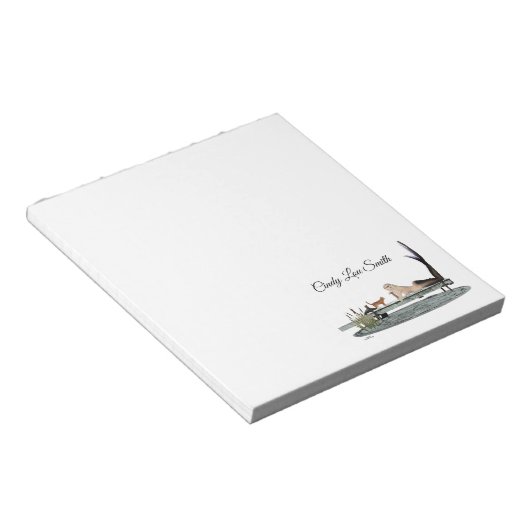 Zeemeermin op Boat Dock Notitieblok (Schuin)