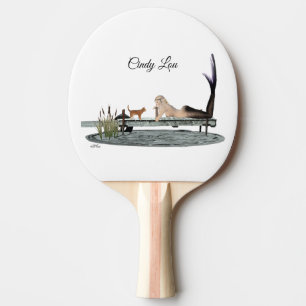 Zeemeermin op boat Dock Ping Pong Paddle Tafeltennisbatje