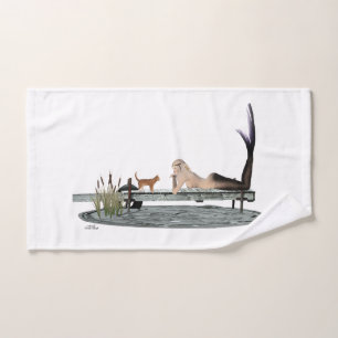 Zeemeermin op boot dock handdoek