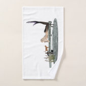Zeemeermin op boot dock handdoek (Handdoek)