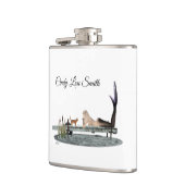 Zeemeermin op bootdok Drink kolf Heupfles (Links)