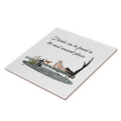 Zeemeermin op bootdok keramische Tegel Tegeltje (Zijkant)