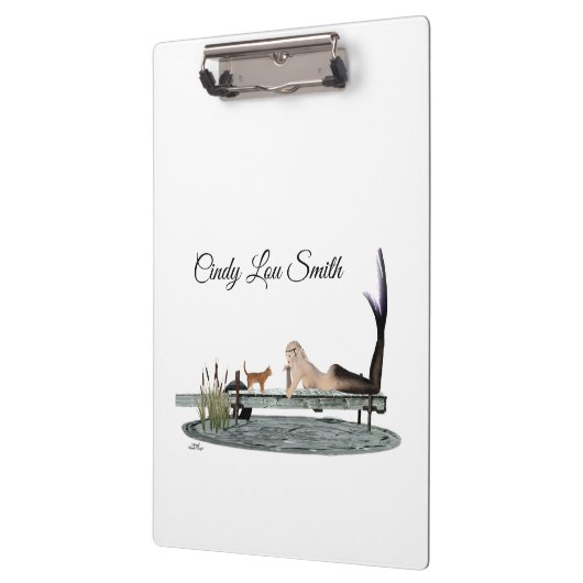 Zeemeermin op bootdok klembord (Links)