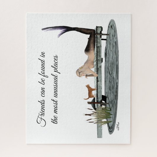 Zeemeermin op bootdok legpuzzel (Verticaal)