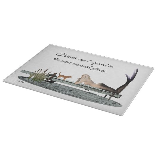 Zeemeermin op bootdok snijplank (Hoek)