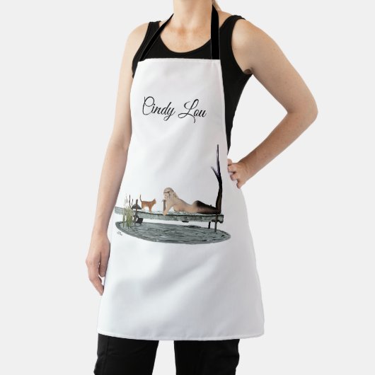 Zeemeermin op bootdok Vrouwen Schort (Insitu)