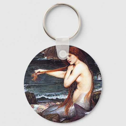 Zeemeermin op de kust sleutelhanger (Voorkant)