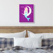  zeemeermin op de maan op maat canvas afdruk (Insitu (Slaapkamer))